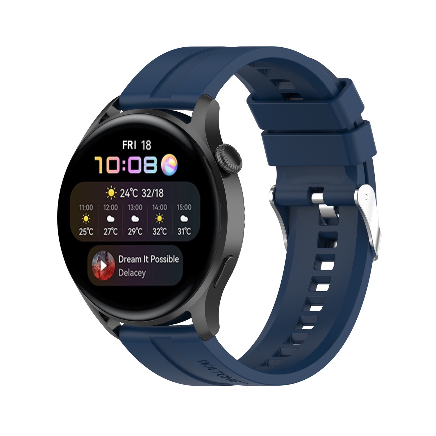 Suitable for Huawei Watch gt2 silicone strap, sporty couple style flat-head strap, universal gt3 watch strap undefined
