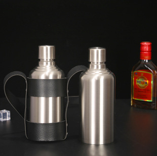 Factory wholesale 304 stainless steel hip flask carry 1kg blank wine bottle outdoor kettle portable wine utensils