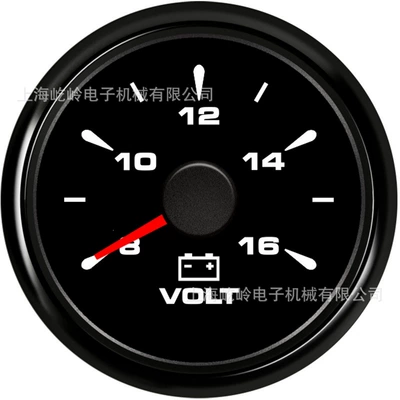 automobile instrument for Car and Boat - black-frame-black-bottom-8-16v