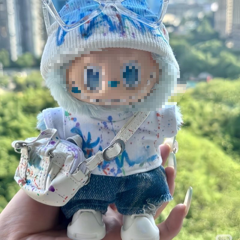 一二三代通穿labubu衣服涂鸦风套装娃衣站姿坐坐派对衣服|undefined
