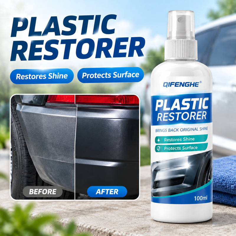 Car plastic restorer, exterior trim restorer, interior dashboard cleaner, polish, and protector Car plastic restorer, exterior trim restorer, interior dashboard cleaner, polish, and protector