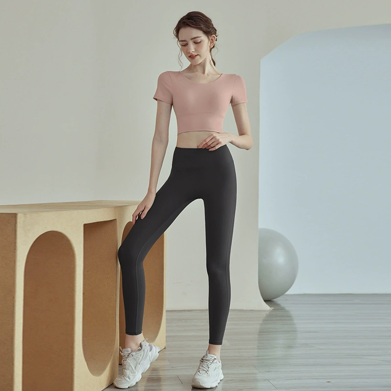 Йога-майка для спорта без бренда — Crop с Bust removable cups, дышащий тренировочный комплект
