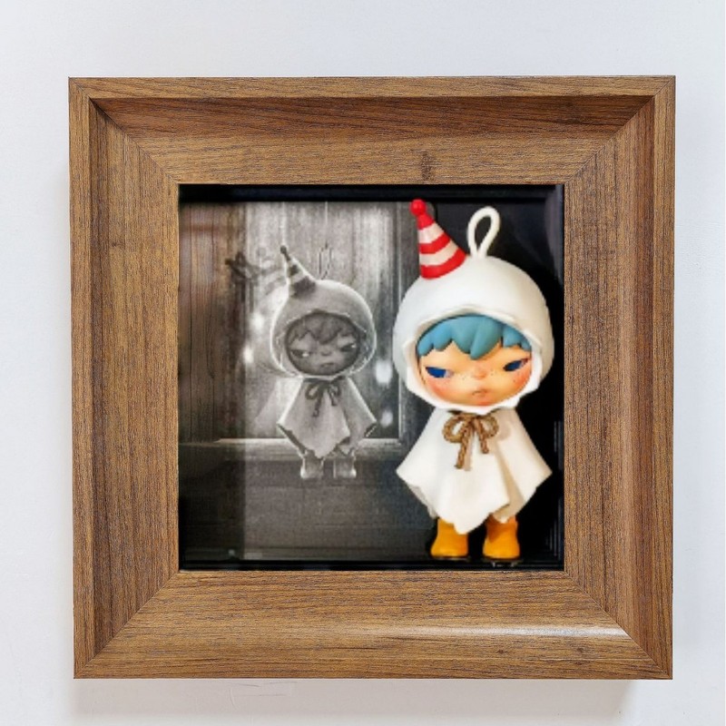 盲盒展示画框挂墙泡泡玛特小野展示盒手办收纳展示架diy创意摆件|undefined
