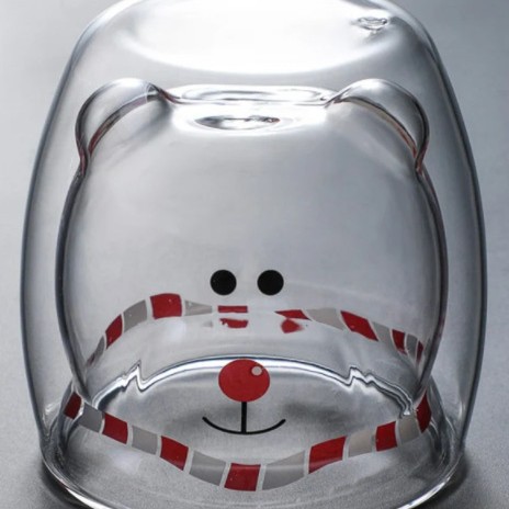 Taza de oso doble personalizada, taza de agua potable, taza de desayuno de gran capacidad para oficina en el hogar, taza de jugo de leche, taza de doble capa