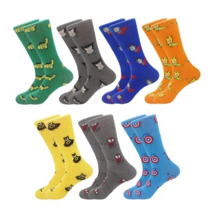 Four Seasons Marvel Avengers Tide Brand Long Socks DC Raytheon Rocky Superman United States Team Spider-Man Venom