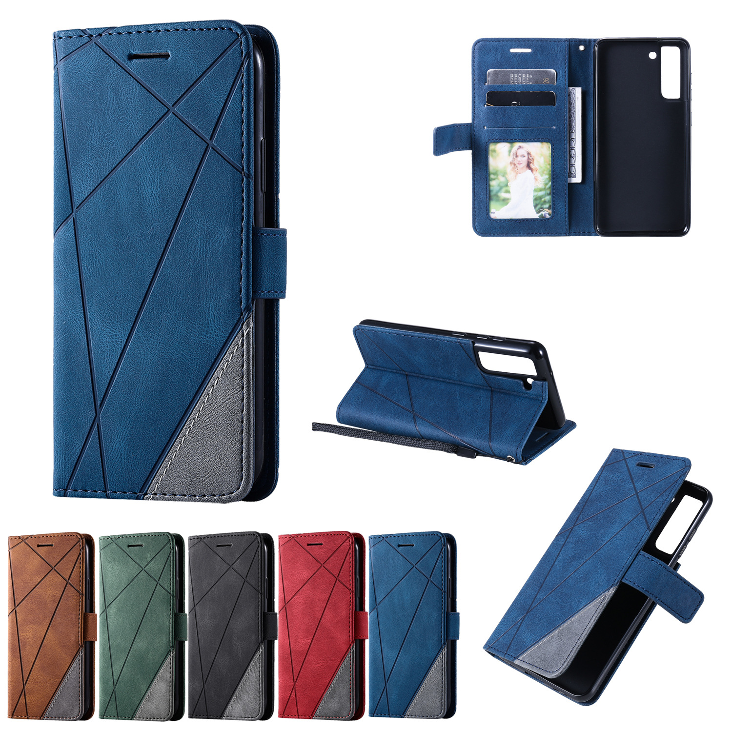 Suitable for Red Mi NOTE 13 PRO skin stitching mobile phone leather case Xiaomi 14 PRO prismatic flip plug