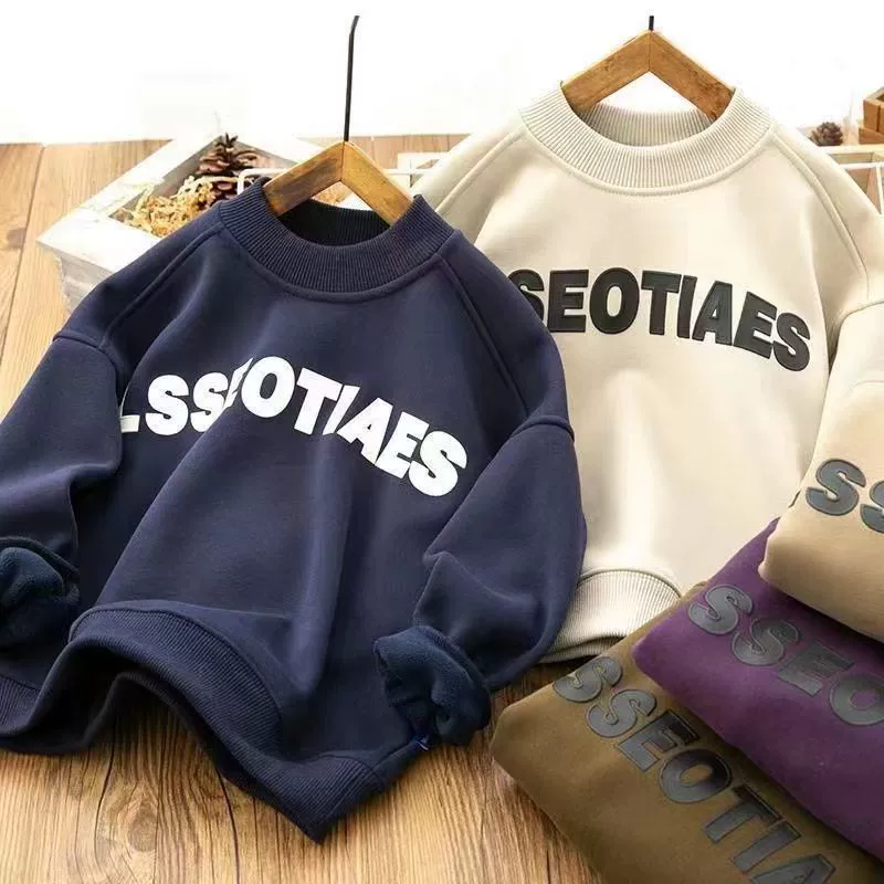 Детская одежда для мальчиков плюшевая толстая толстая толстая куртка 2024 осень и зима новая куртка для мальчиков