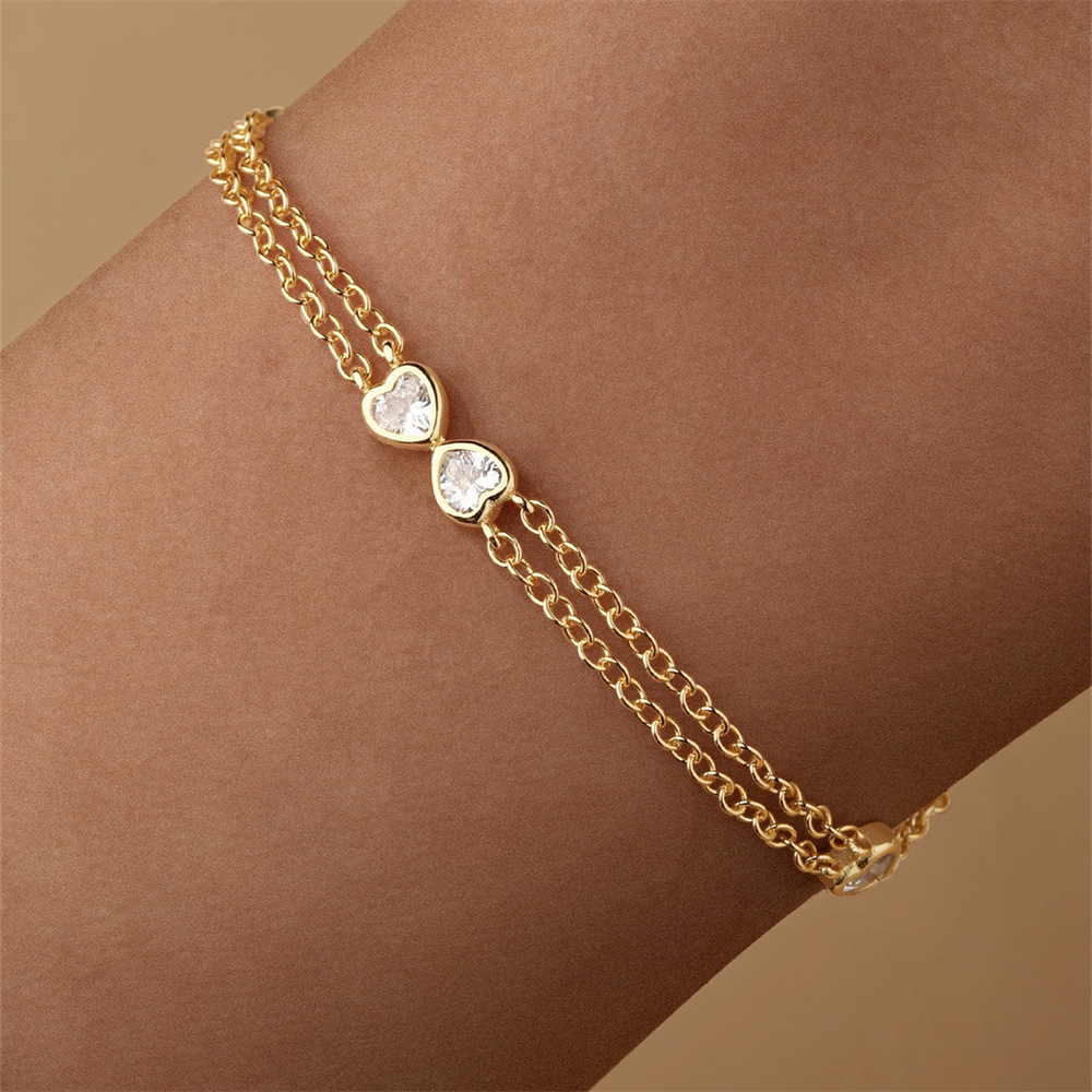 Daily Occasion Jewelry + Earrings 925 Sterling Silver Heart Shape Zircon Cable Chain Bracelets Earrings