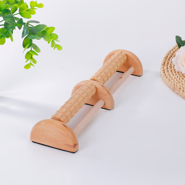 Solid wood simple single -row bottom massage device Foot wood…