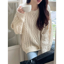 Z 34414 Purple twist sweater ��ɫ�黨����ë�¿羳����ͨ