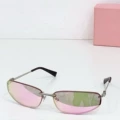Silver frame with pink lenses