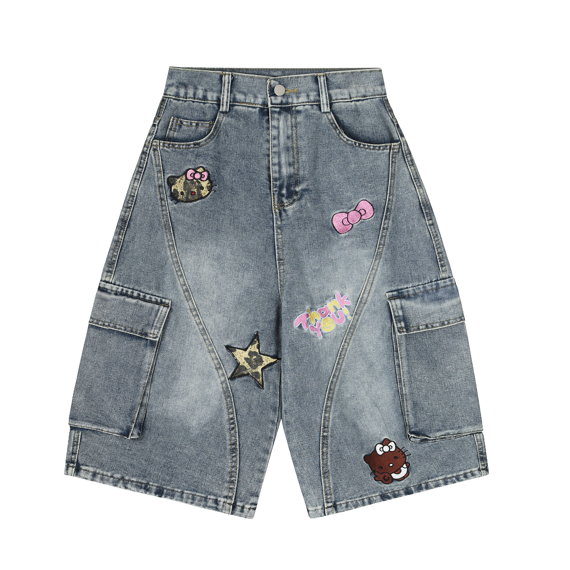 Summer cartoon design denim skirt