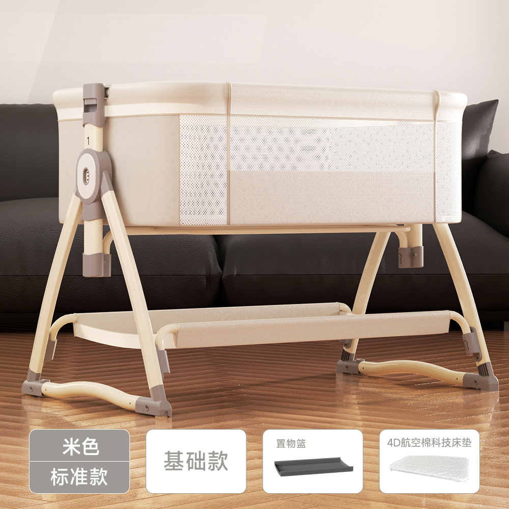 Cama de bebé móvil multifuncional cama de cuna plegable para recién nacidos mesa de pañales portátil empalmado cama grande cama de bebé