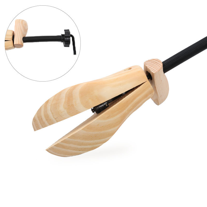 Los zapatos de madera ajustables de los hombres y de las mujeres del expansor del zapato del pino apoyan la ayuda grande de la extensión que forma los zapatos planos grandes del alto talón