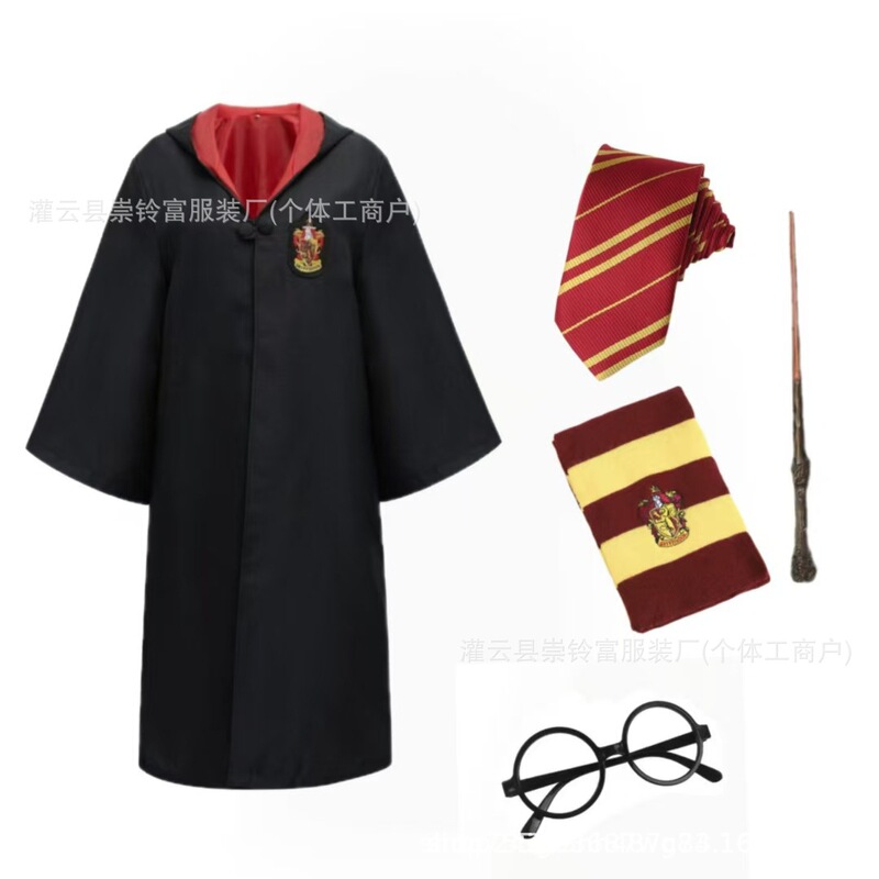 哈利波特同款cos服树脂法杖连帽长袍披风服装儿童万圣节表演服|undefined