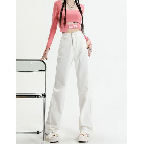 Comfortable Straight Leg Loose Wide Leg Women's Thin High Waisted Slimming Floor Length Trendy Versatile Jeans