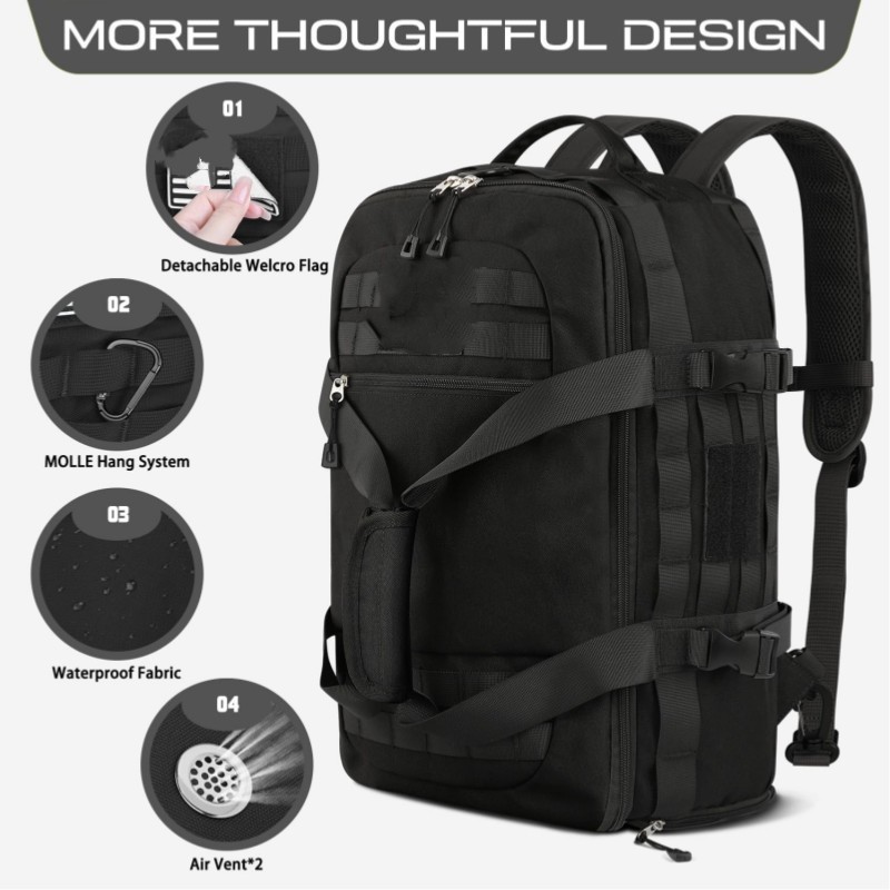 Amazon multifuncional nueva bolsa de fitness para hombres y mujeres, bolsa de viaje táctica con zapato compartimiento de viaje de fin de semana durante la noche