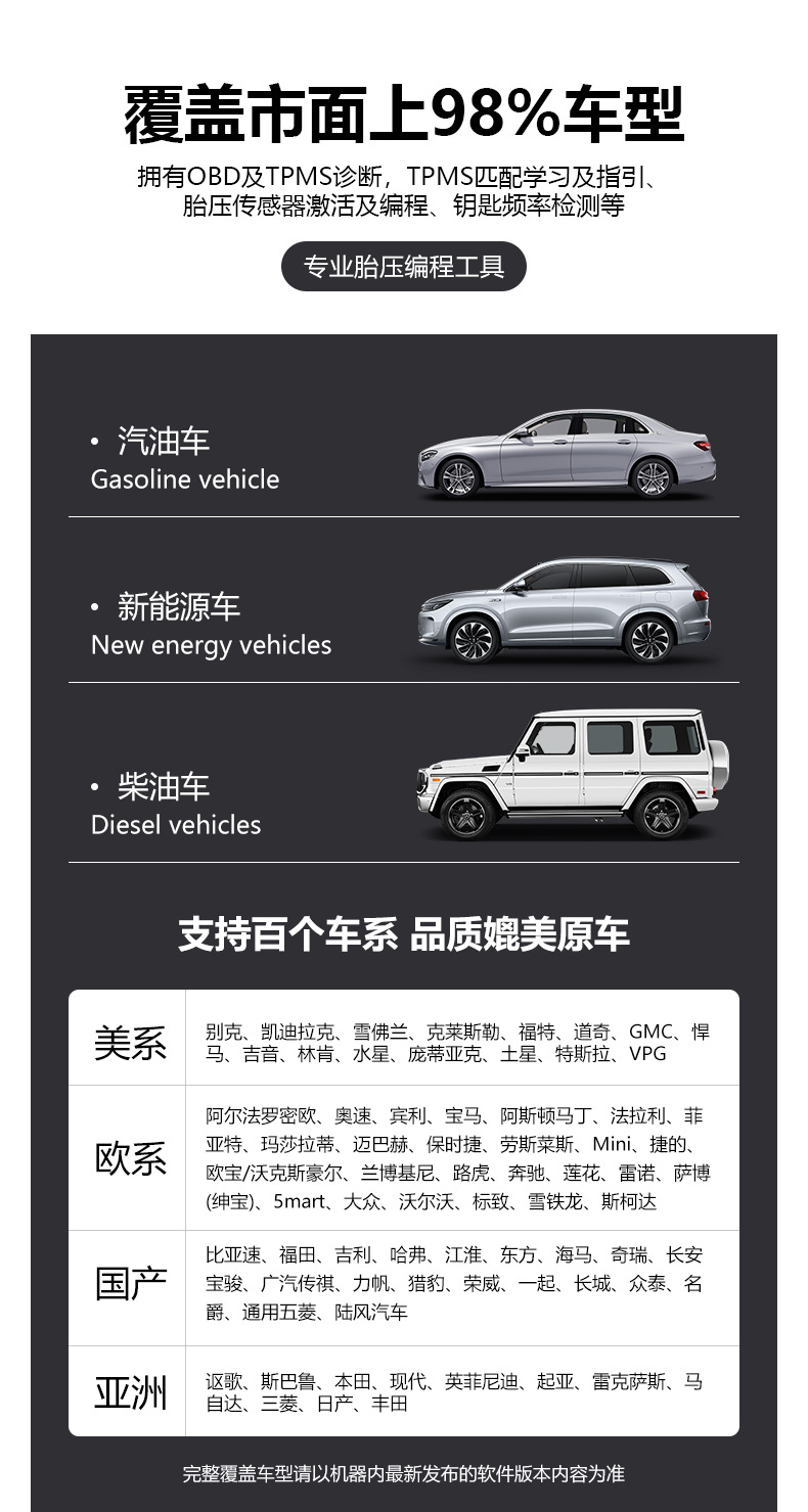 Tire Pressure Sensor Matching Device, Tire Pressure Activation Programming Learning Reset, Universal Tire Pressure Monitor for Cars