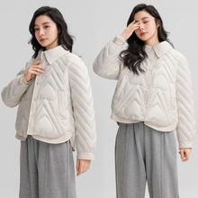 2024加厚新款翻领短款棉服外套女加厚学生小香风衬衫领宽松棉衣女