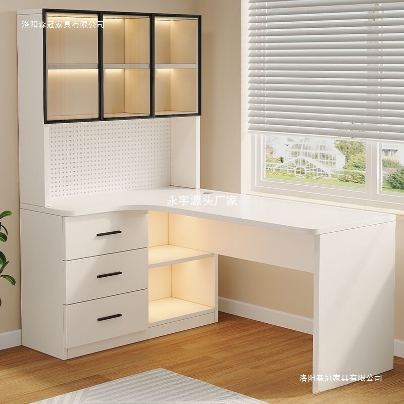 Factory Direct Sales Corner Desk Hole Board Home Desk Bookshelf Study Room Integrated Simple Light Luxury Study Table Set Factory Direct Sales Corner Desk Hole Board Home Desk Bookshelf Study Room Integrated Simple Light Luxury Study Table Set