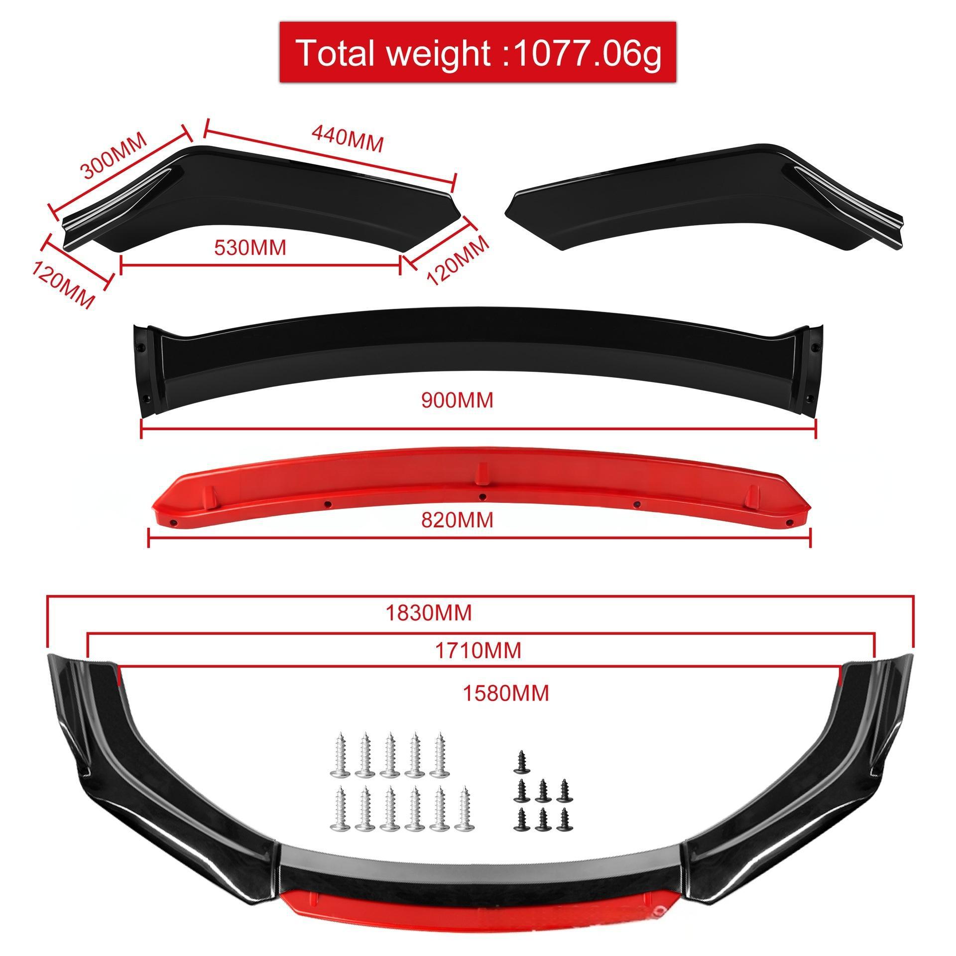 Source Manufacturer Car Universal Front Shovel Modified Large Surround Front Lip Anti-Collision Spoiler Multi-Color Four-Section Front Shovel