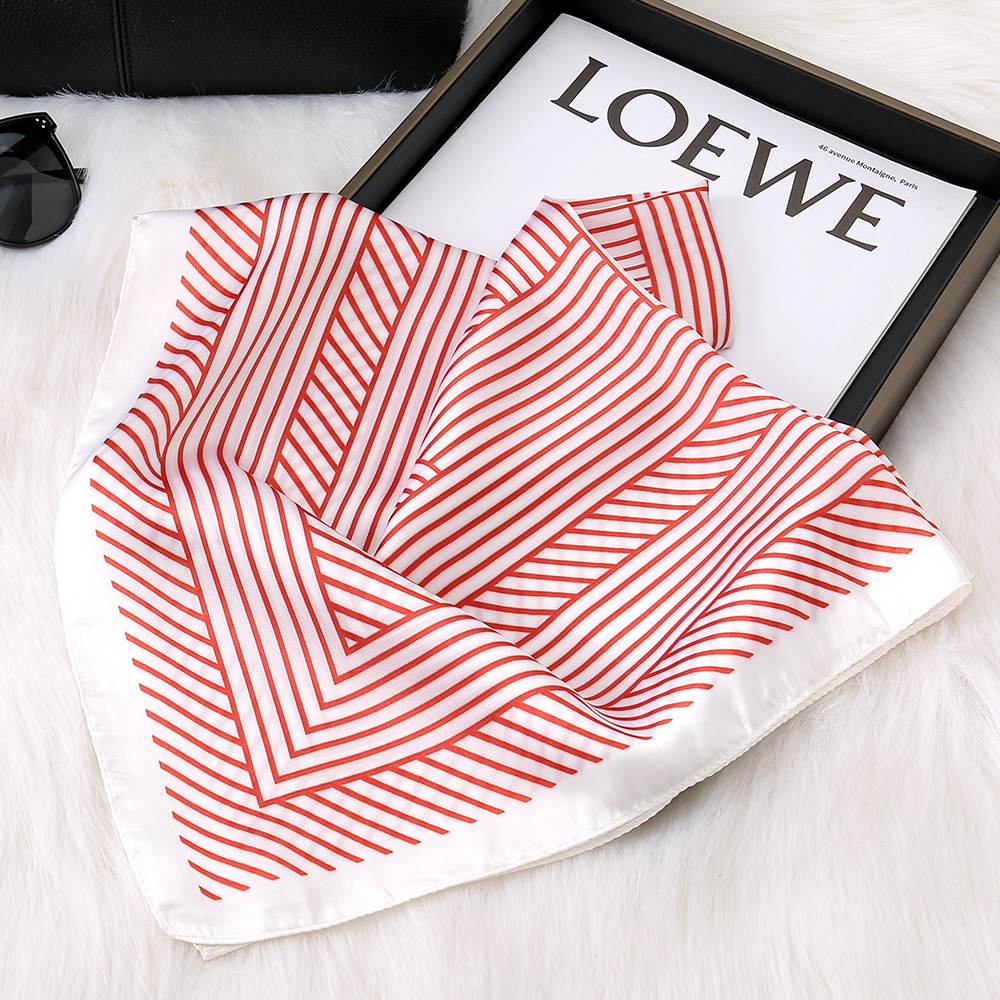 Coreano simple bufandas de seda multicolor a rayas urbanas bufandas de alta calidad bufandas de arena delgada de verano bufandas de protección solar