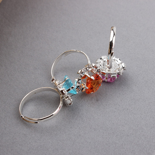 Children's Ring Box Set Student Love Box Set Water Diamond Girls Ring Adjustable 36 Pieces Princess Ring