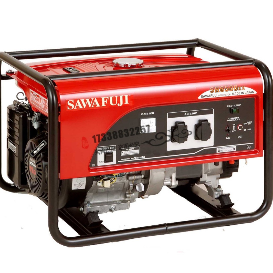 5KW泽藤本田汽油发电机组5.6KVA汽油发电机SAWAFUJI进口SH6500EX
