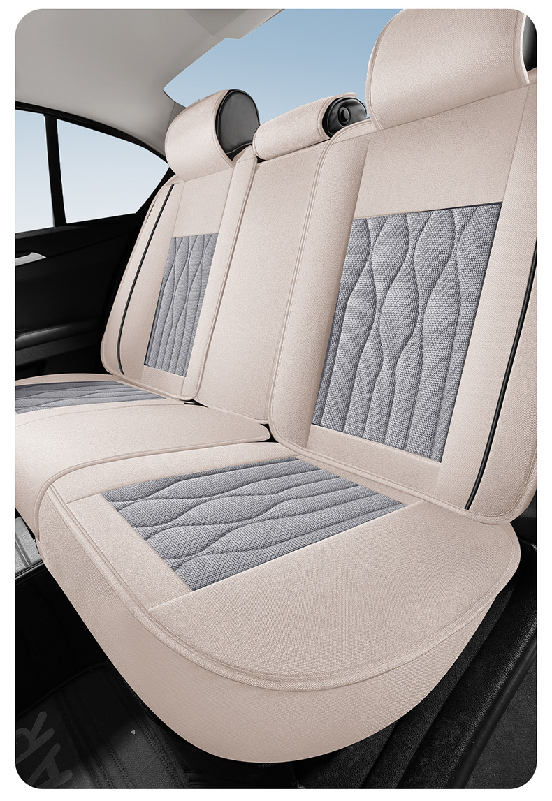 2025 New Model Linen All-Season Universal Car Seat Cushion Full Surround Breathable Seat Cover Cross-Border Wholesale