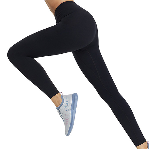 No awkward line yoga pants lulu style double-sided brushed nude pants high waist hip lifting sports fitness pants cross-border exclusive supply