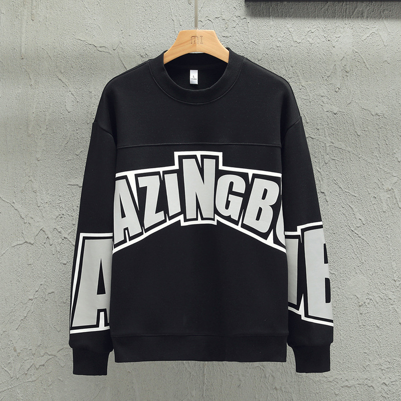 Maglione girocollo per la primavera e l'autunno nuova camicia con fondo, top a maniche lunghe, etichetta di moda casual ampia_voghion.com