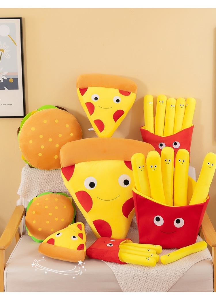 Cross-Border French Fries, Burger Pillows, Pizza Plush Toys, Dolls, Children's Activities, Friends Gifts, Foreign Trade Wholesale