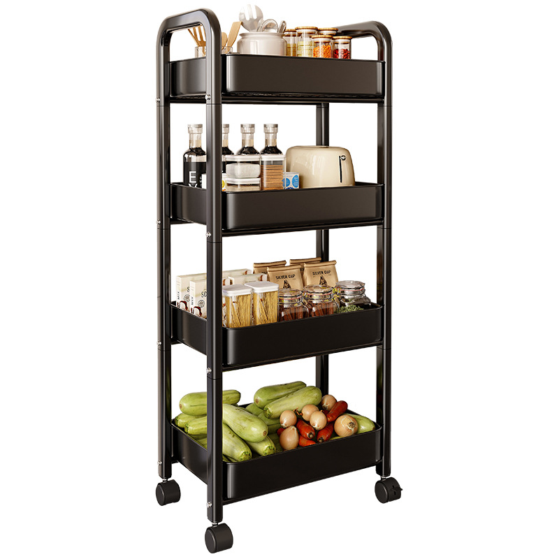 Estante de almacenamiento de cocina de hendidura de piso carro pequeño estante de almacenamiento lateral refrigerador armario de almacenamiento de frutas y verduras móviles multifuncional