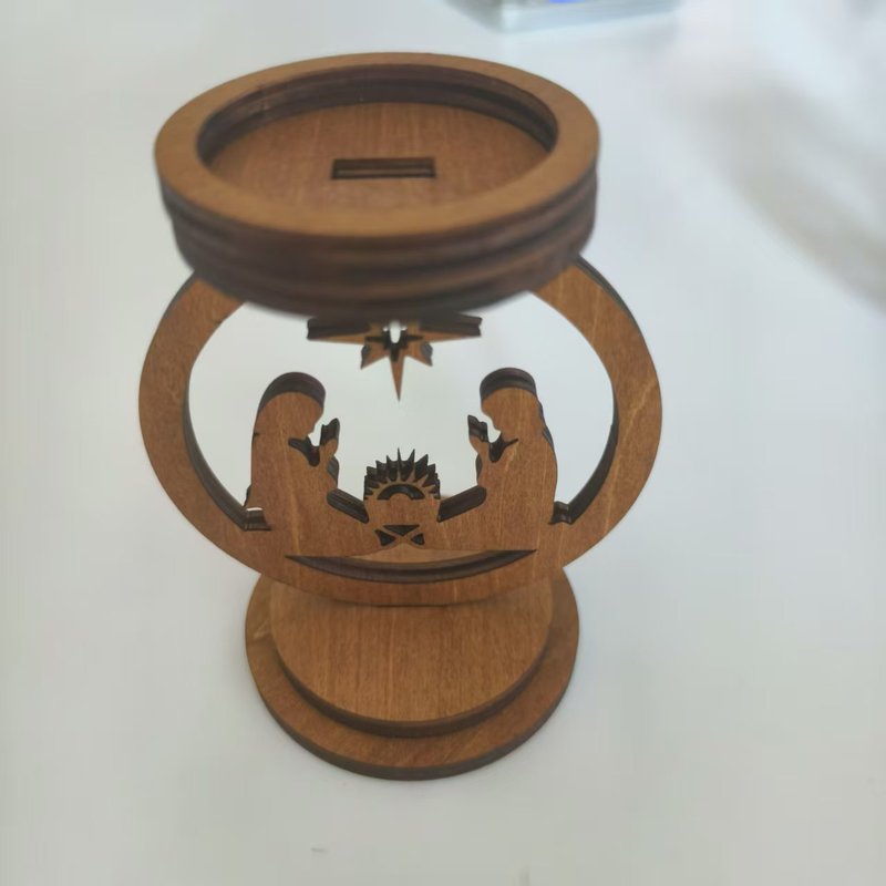 亚马逊跨境新款斋节蜡烛台摆件派对装饰中东城堡木质烛台立体摆件|undefined
