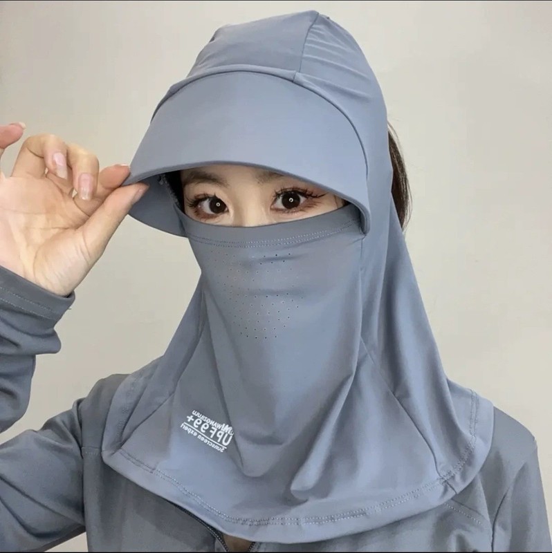 透气女干薄款帽速全护颈防晒太阳帽包裹面罩三合一户外遮阳帽干活|undefined