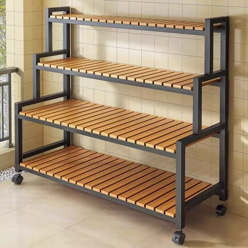 2025 новый стиль подставка для цветов съемная колесная полка лестница нананананапоя многослойная цветочная полка балкон внутренний и наружный полки