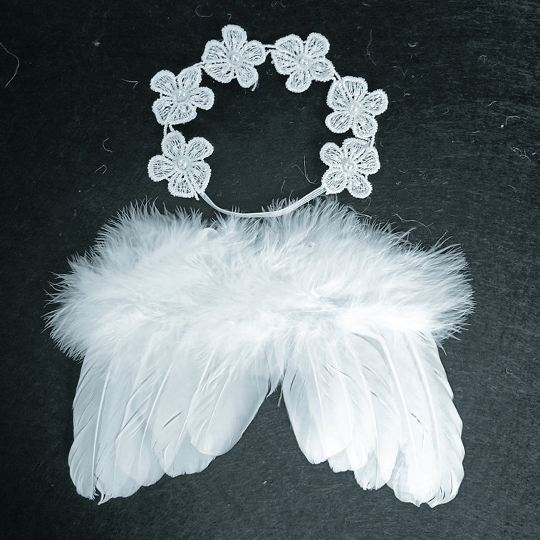 Recién Nacido fotografía ropa Luna Llena foto bebé Ángel pluma alas fotografía lindo mini