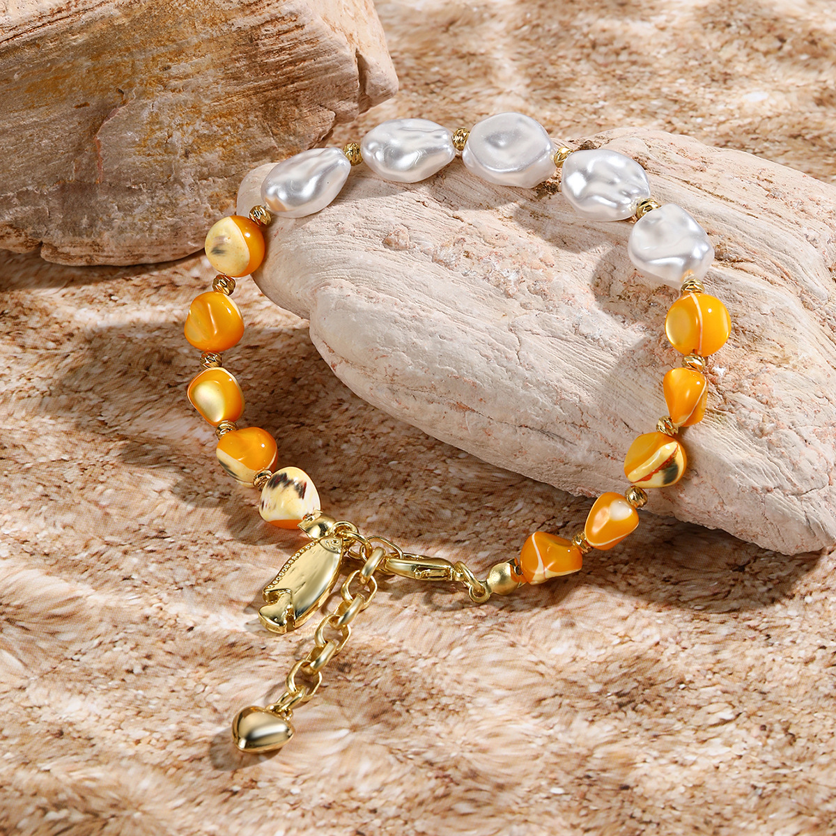 Shell Beaded Bracelet Colourful Seaside Summer Jewellery_voghion.com