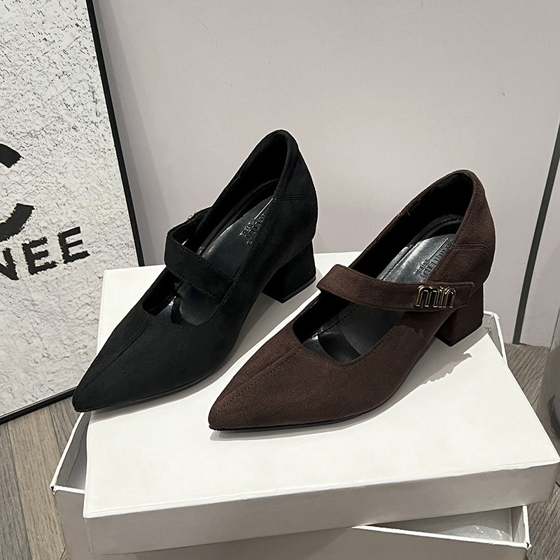 2026 nuevos zapatos de mujer de tacones ultra altos de punta francesa Marie-Zhen zapatos de mujer de tacones gruesos pequeños tamaño pequeño 33 image 5