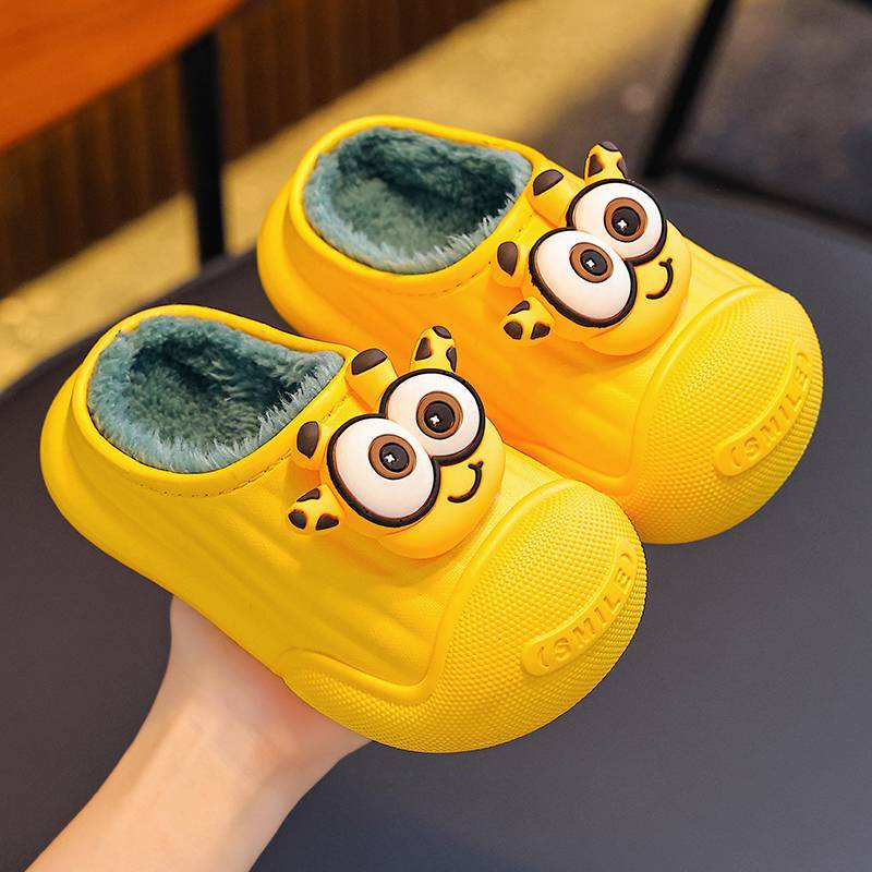 Zapatillas de algodón para niños, niños y niñas, invierno, calentamiento de algodón impermeable para padres, niños, niños, zapatos de tacones de algodón para niños