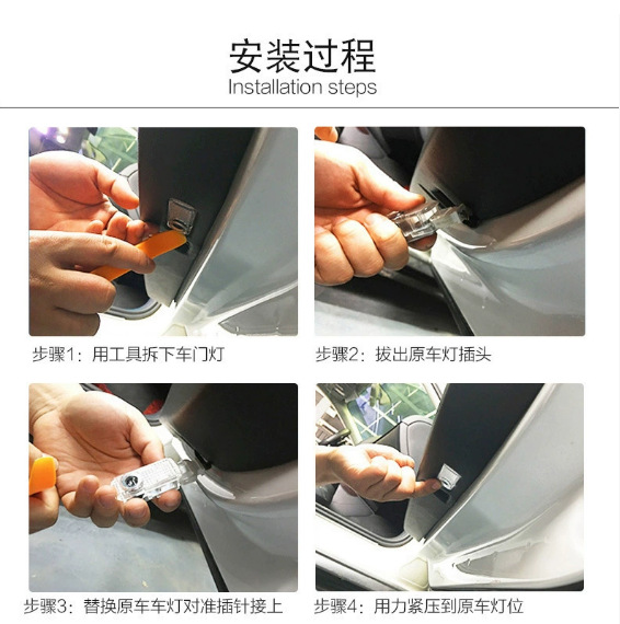 Suitable for Audi Welcome Lights Audi Dual-Interface Car Led Floor Laser Lights Door Projection Lights Logo Lights