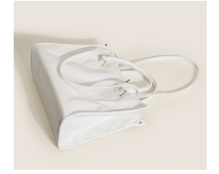 Women's Large Pu Leather Solid Color Elegant Vintage Style Hook Loop Tote Bag display picture 8