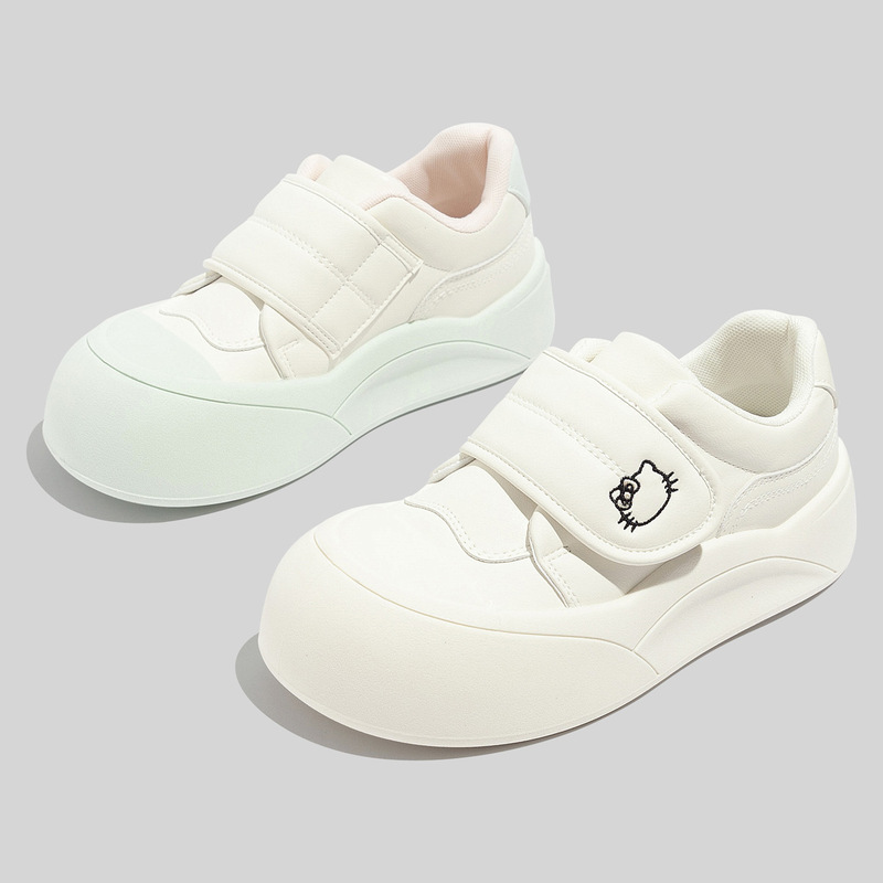 2026 Fashionable Cute Low-Top White Sneakers for Women, 2026 New Spring Versatile Velcro Casual Thick-Soled Trendy Sneakers