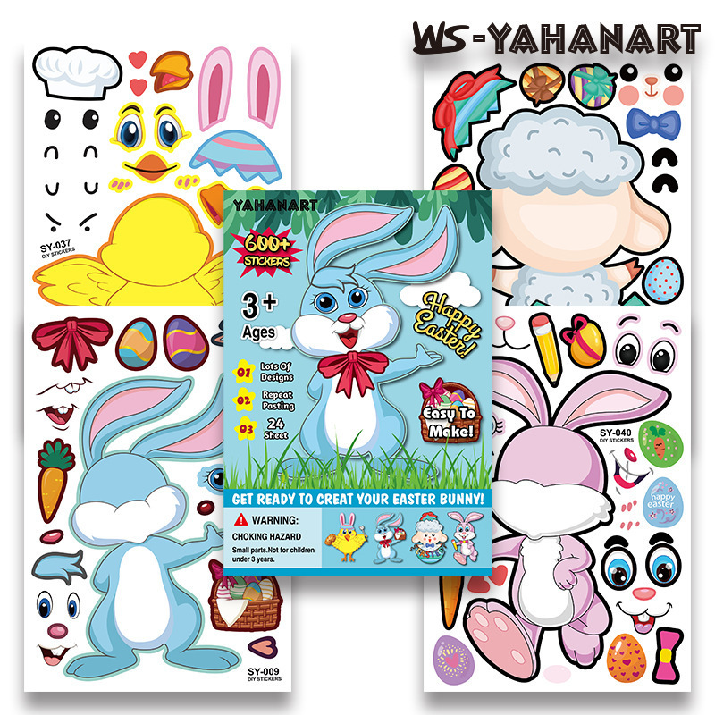 Calcomanías de Pascua para Niños de Papel Kraft Decorativo