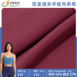 210g运动内衣面料锦纶消光经编平纹速干高回弹运动瑜伽服塑身面料