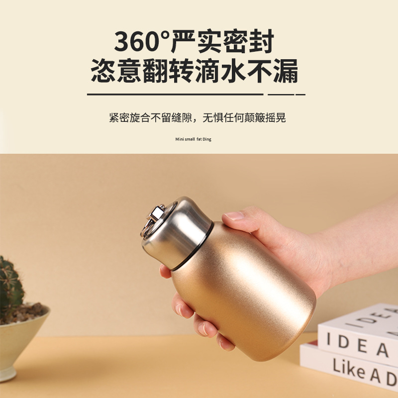 304 acero inoxidable gorda pequeña taza de aislamiento térmico logotipo personalizado taza de bolsillo de estómago para hombres y mujeres portátiles al aire libre taza de agua
