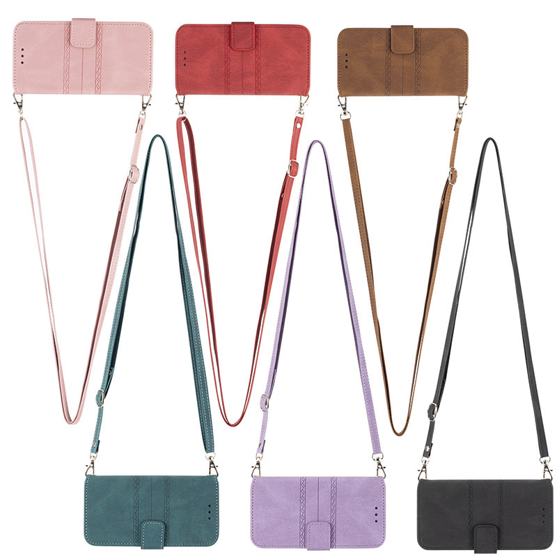 Flip Phone Case Crossbody Phone Leather Case Suitable for Apple 16E Cross-Border Popular Korean Fashion Iphone17 Wholesale