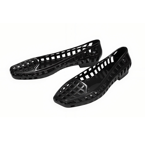 Korean jelly shoes shallow mouth single shoes crystal pvc outdoor casual square-toe sandals lazy people dance shoes