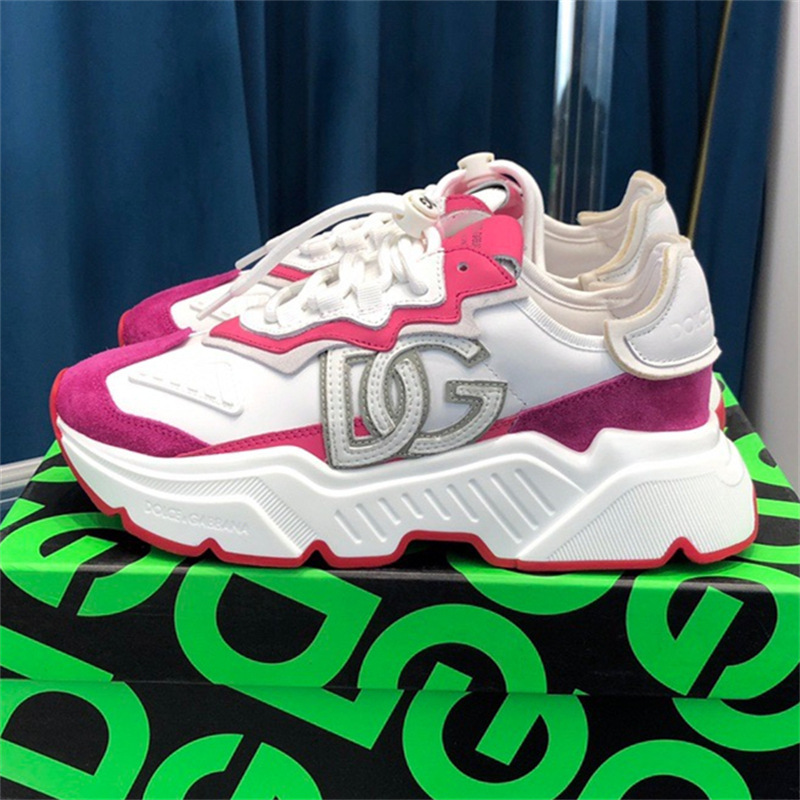 2023 High Ding European Station, punta redonda, suela gruesa, cordones, zapatos deportivos y casuales a juego para mujer, versión coreana de los zapatos de papá de todo fósforo, DG de moda