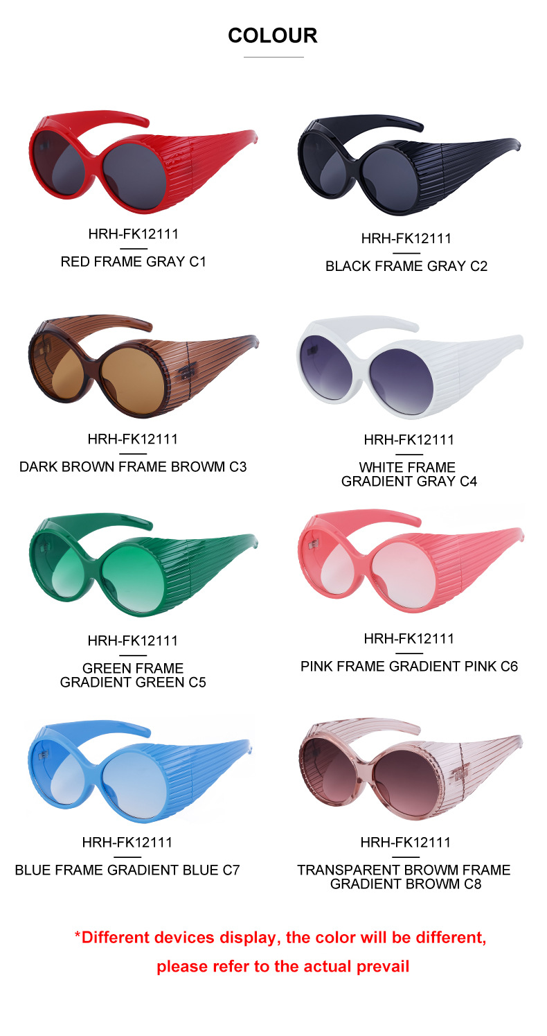 Elliptical Frame Sunglasses For Women Large Trendy Designer Style_voghion.com